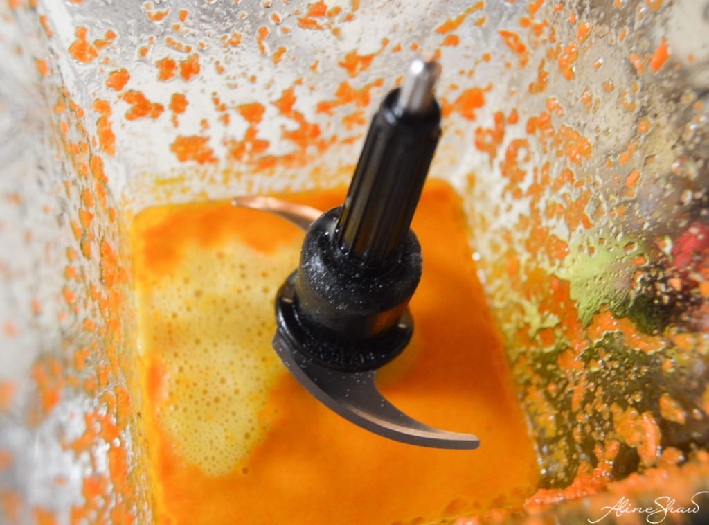 Carrot Cake mixture in a blender