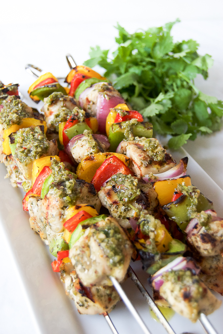 Grilled Chimichurri Chicken Skewers