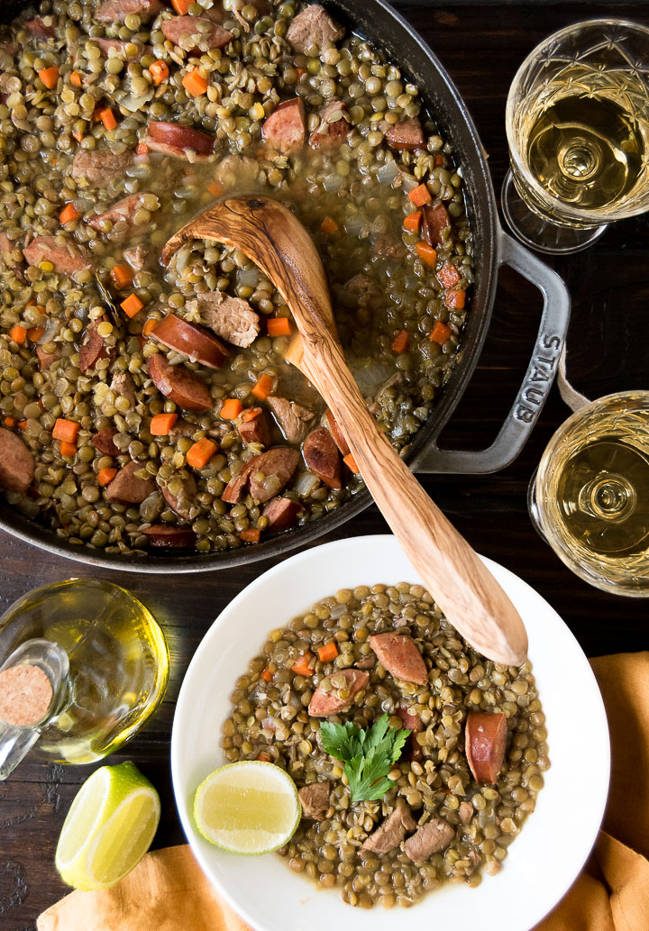 Lentil Stew with Sausage and Pork