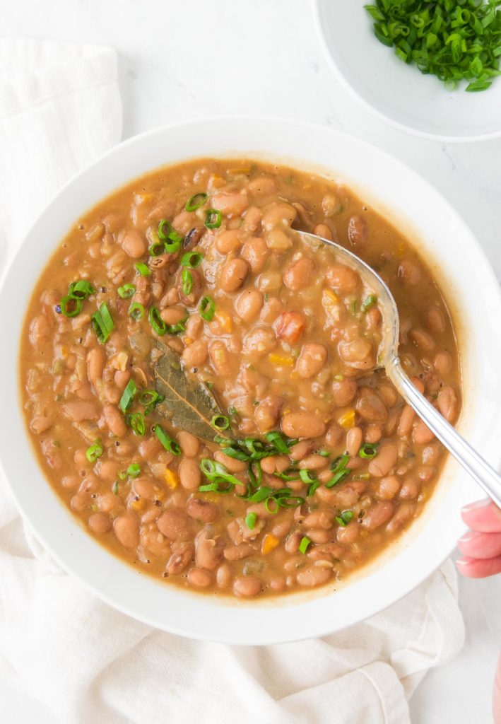 Instant pot pinto beans in a bowl
