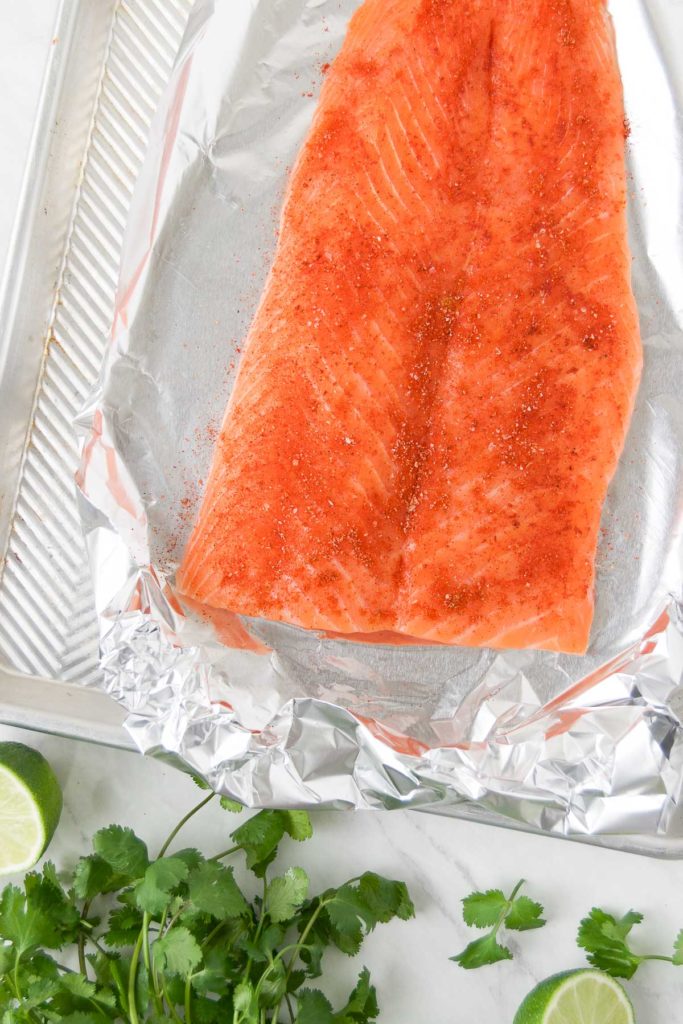 Salmon Rubbed with spices before baking