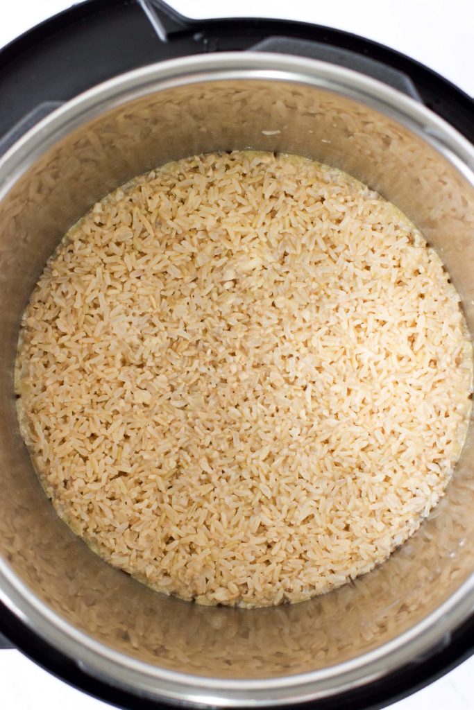 cooked brown rice in the instant pot