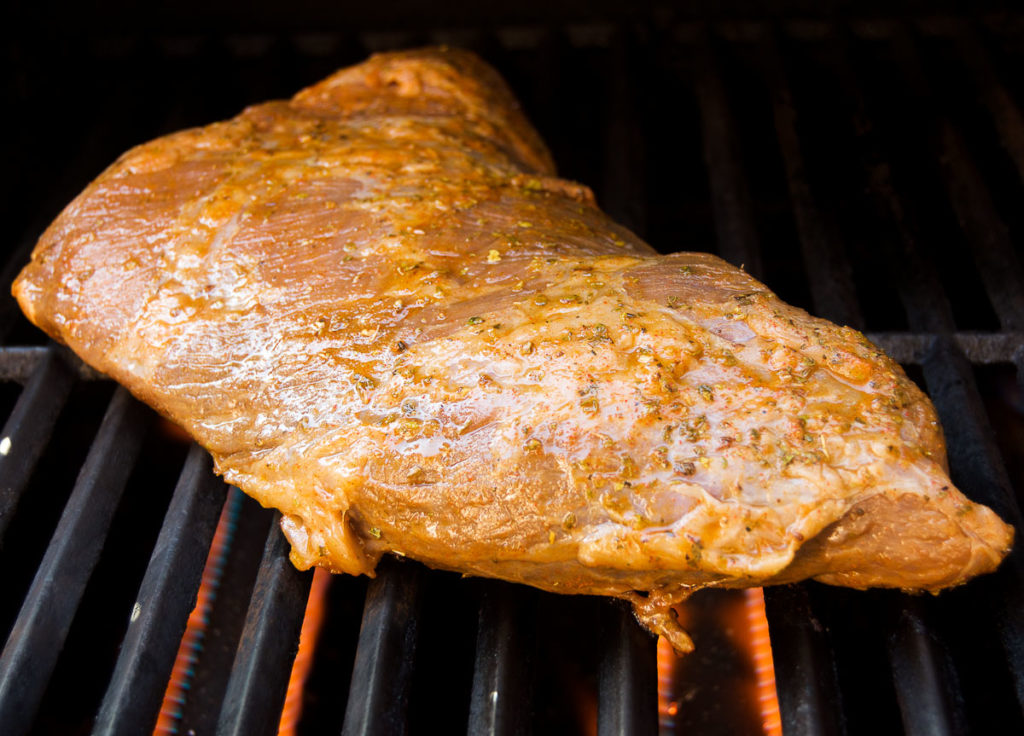 Marinated tri tip on the grill