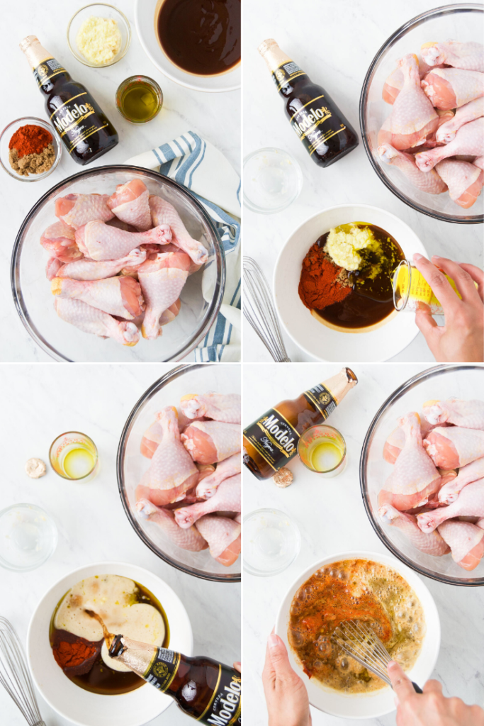 Step by step for making Beer Marinated Grilled Drumsticks